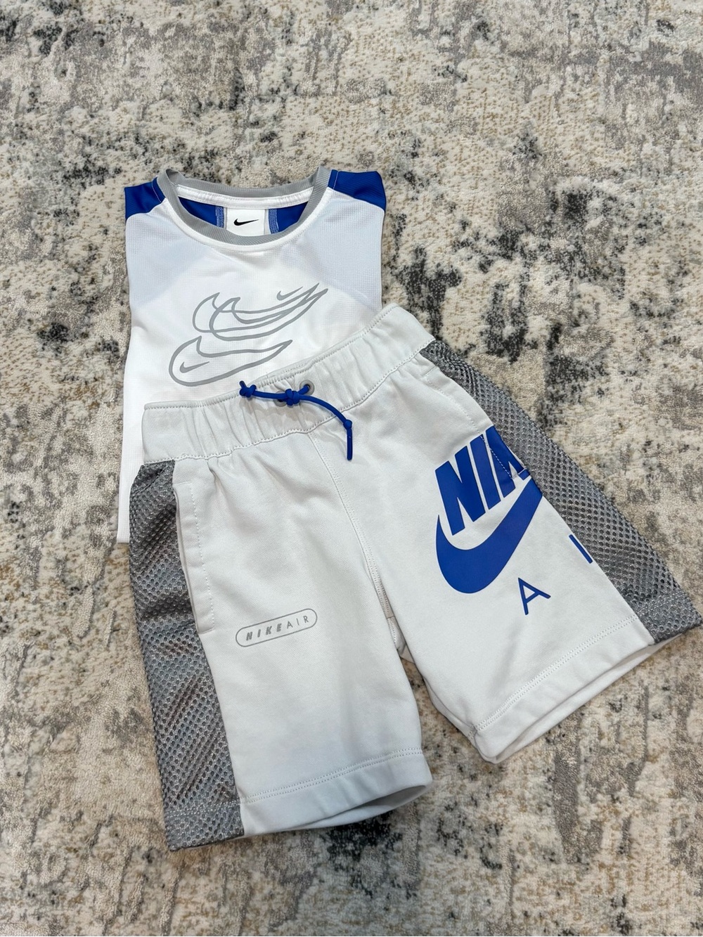 Nike White & Blue Short Sleeve Tee and Shorts Set - Picture 10 of 10